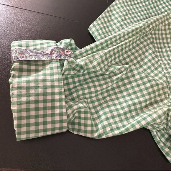 Jared Lang Button Down Shirt Green Pink Checkered Paisley Men's Size XXL Easter - Picture 5 of 9